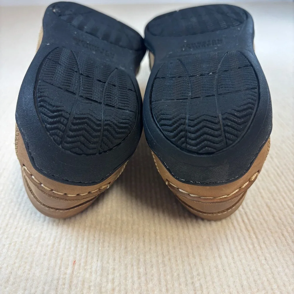 Johnston and‎ Murphy Mens 10M Tidwell Woven Leather Loafers Tan Brown JM Flex